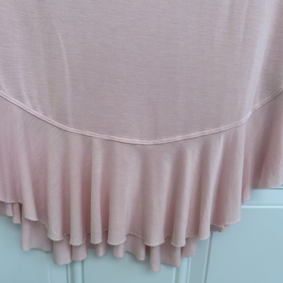 Free People We The Free Uptown Pink Sleeveless Ruffle V-Hem Tank Top Medium - Picture 8 of 10